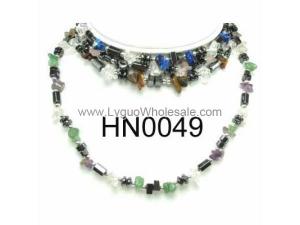 Assorted Colored Semi precious Chip Stone Beads Hematite Beads Stone Chain Choker Fashion Women Necklace